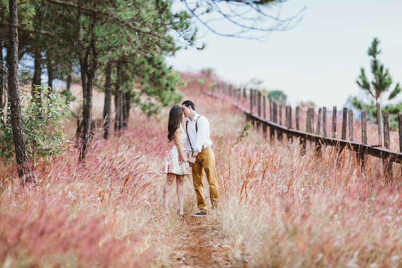 Travel and adventure engagement portraits around Southern Oregon and Northern California by photographer Christal Sharp of immortalized Image. Couple getting engaged on Ocean bluff outside of Brookings Oregon.