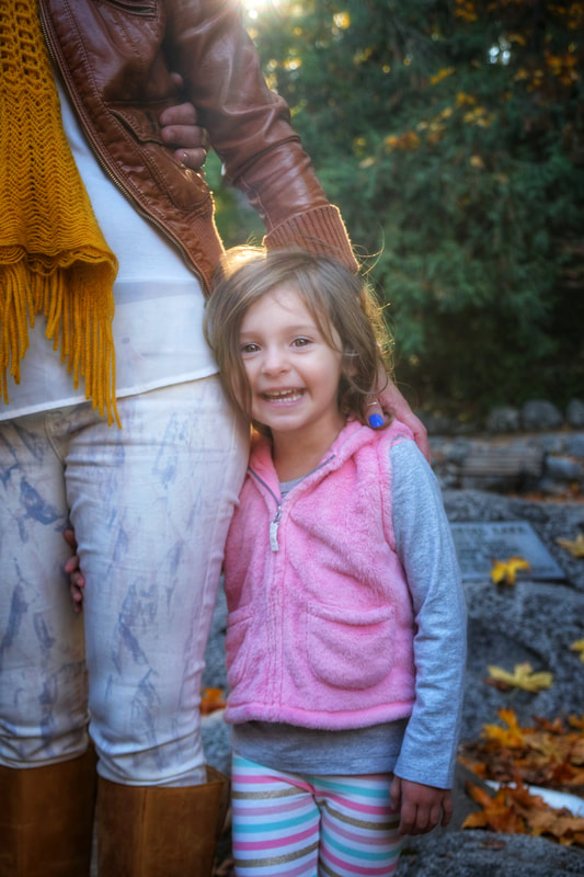 Portrait of a girl and Mother by pond in Lithia Park, Ashland Oregon