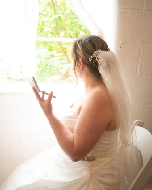 Portrait of Bride getting ready at Hanley Farm, Oregon by immortalized Image Photography