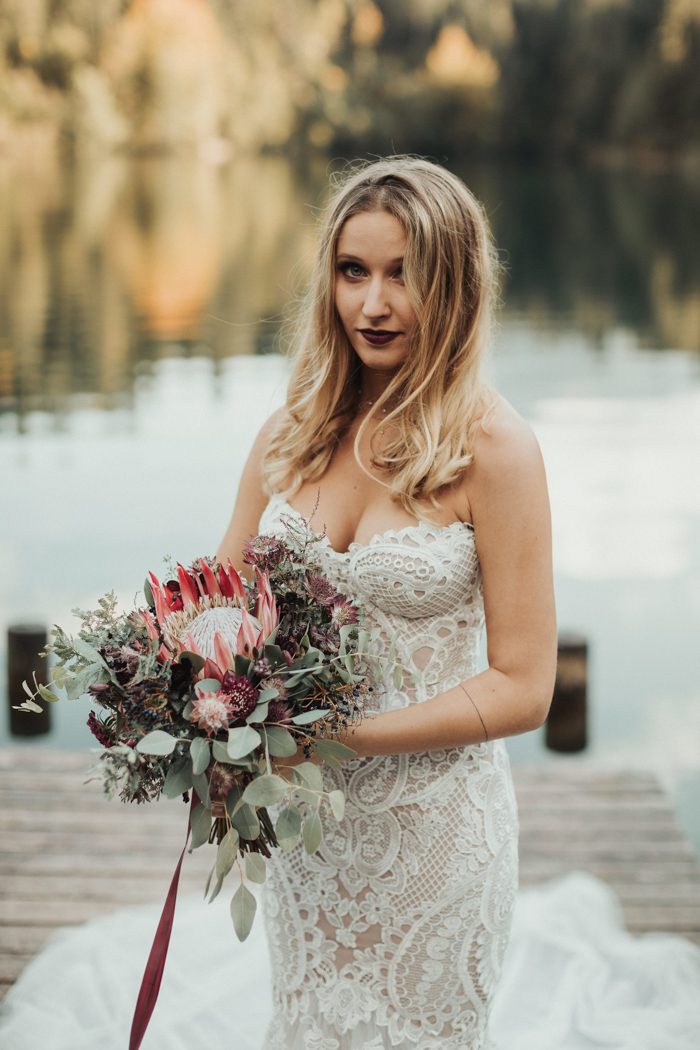 Picture of Bridal Portrait Before Ceremony at a Resort on the Smith River, California